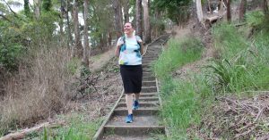 TDHS CEO Rebecca Van Wollingen walking to work web